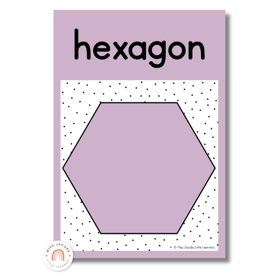 Shape Posters - Spotty Pastel Classroom Decor - Miss Jacobs Little Learners