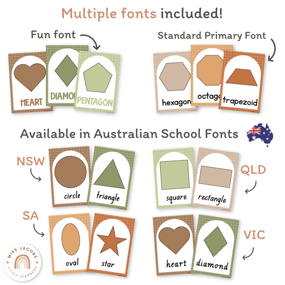 Shape Posters - Woodland Theme Classroom Decor - Miss Jacobs Little Learners