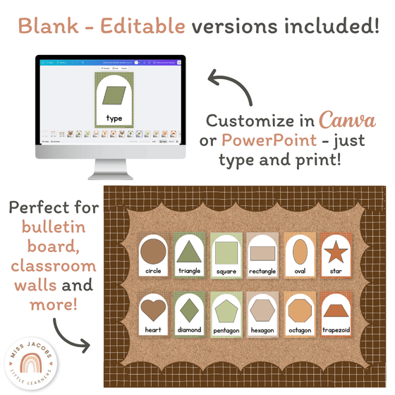 Shape Posters - Woodland Theme Classroom Decor - Miss Jacobs Little Learners