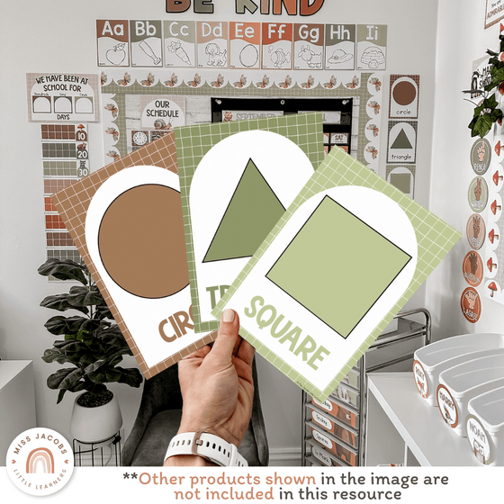 Shape Posters - Woodland Theme Classroom Decor - Miss Jacobs Little Learners