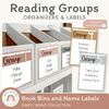Simple Boho Reading Groups Organizers | Editable Neutral Guided Reading Posters and Labels - Miss Jacobs Little Learners
