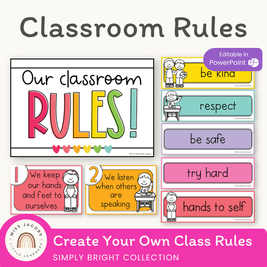 Simple Brights Classroom Rules Posters