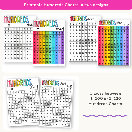Simple Brights Hundreds Chart - Miss Jacobs Little Learners