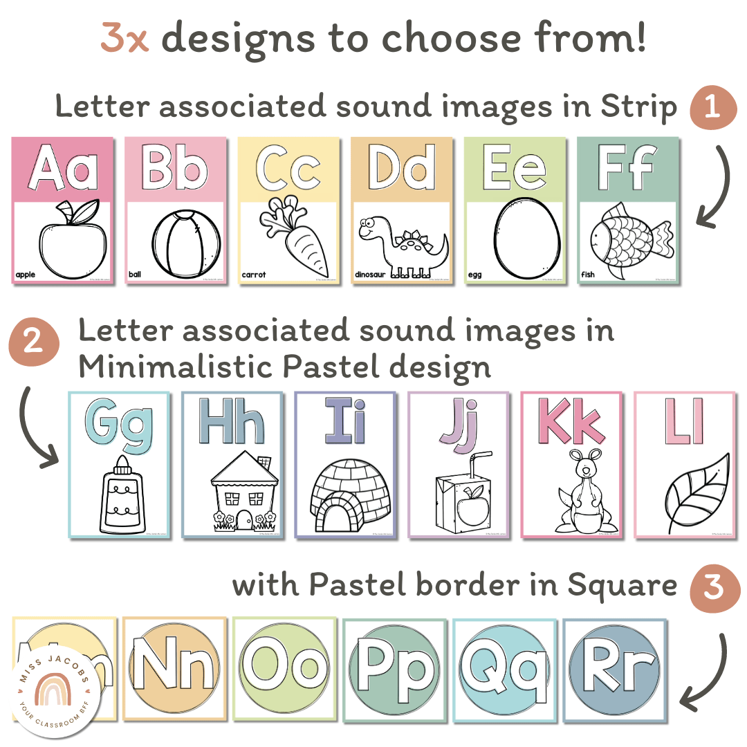 Alphabet Posters | Simple Pastels