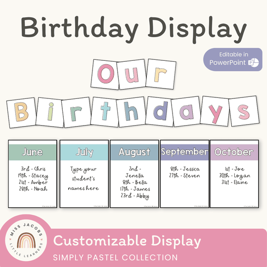 Simple Pastels Birthday Display