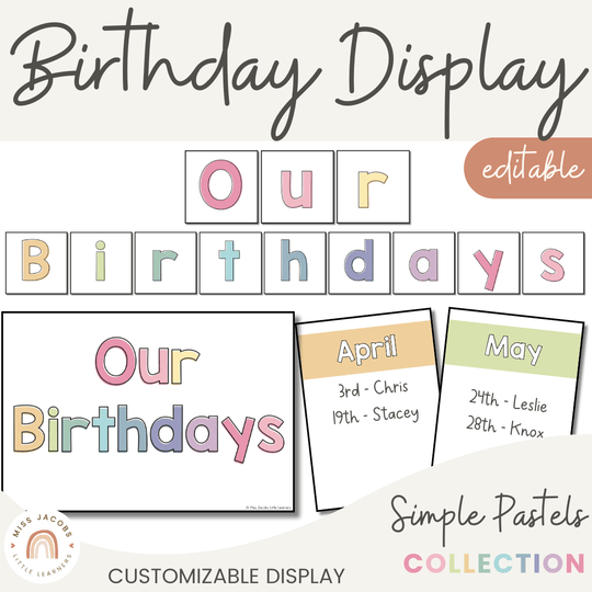 Simple Pastels Birthday Display