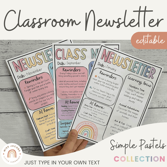 Simple Pastels Classroom Newsletter Templates