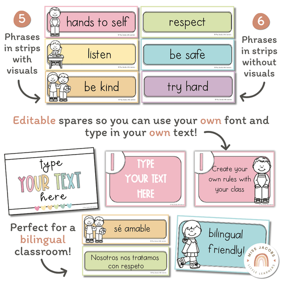 Simple Pastels Classroom Rules Posters - Miss Jacobs Little Learners