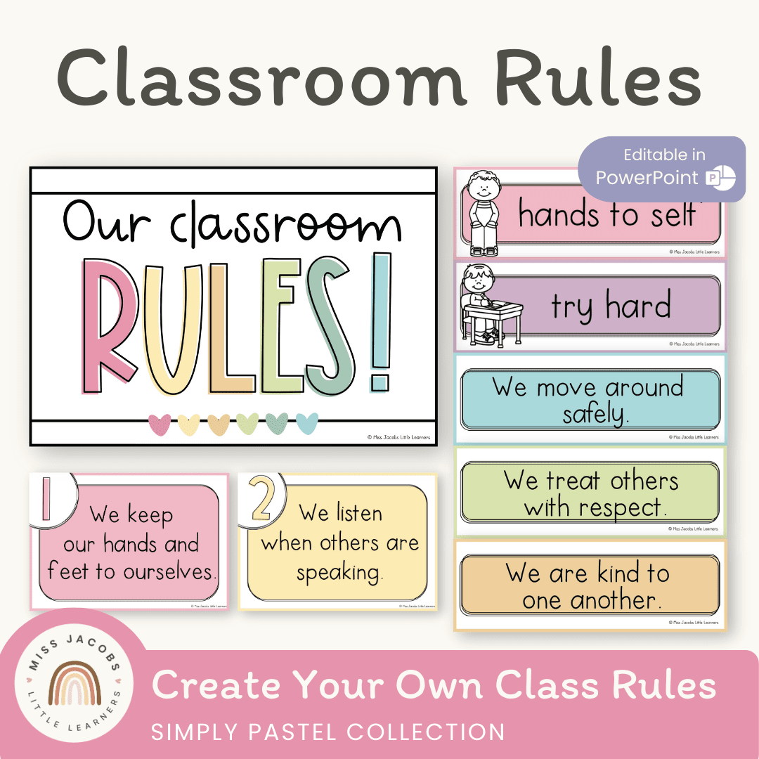 Simple Pastels Classroom Rules Posters – Miss Jacobs Little Learners