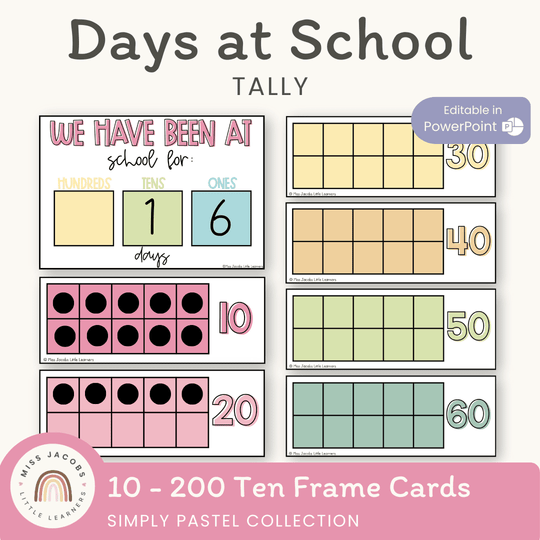 Simple Pastels Days at School Display