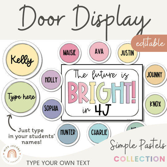Simple Pastels Door Display or Bulletin Board