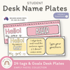 Simple Pastels Student Name & Goals Desk Plates - Miss Jacobs Little Learners
