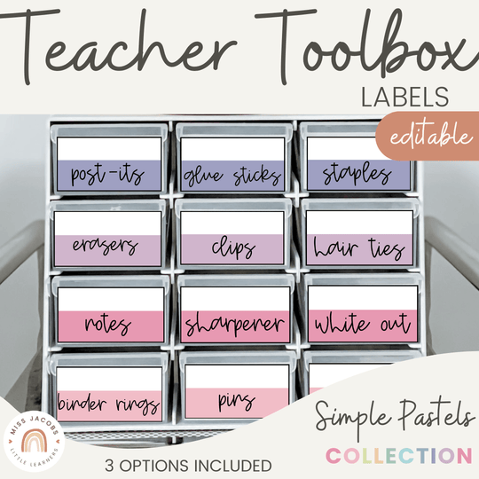 Simple Pastels Teacher Toolbox Labels