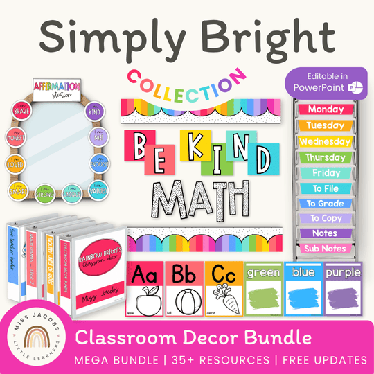 Simply Bright Classroom Decor Bundle