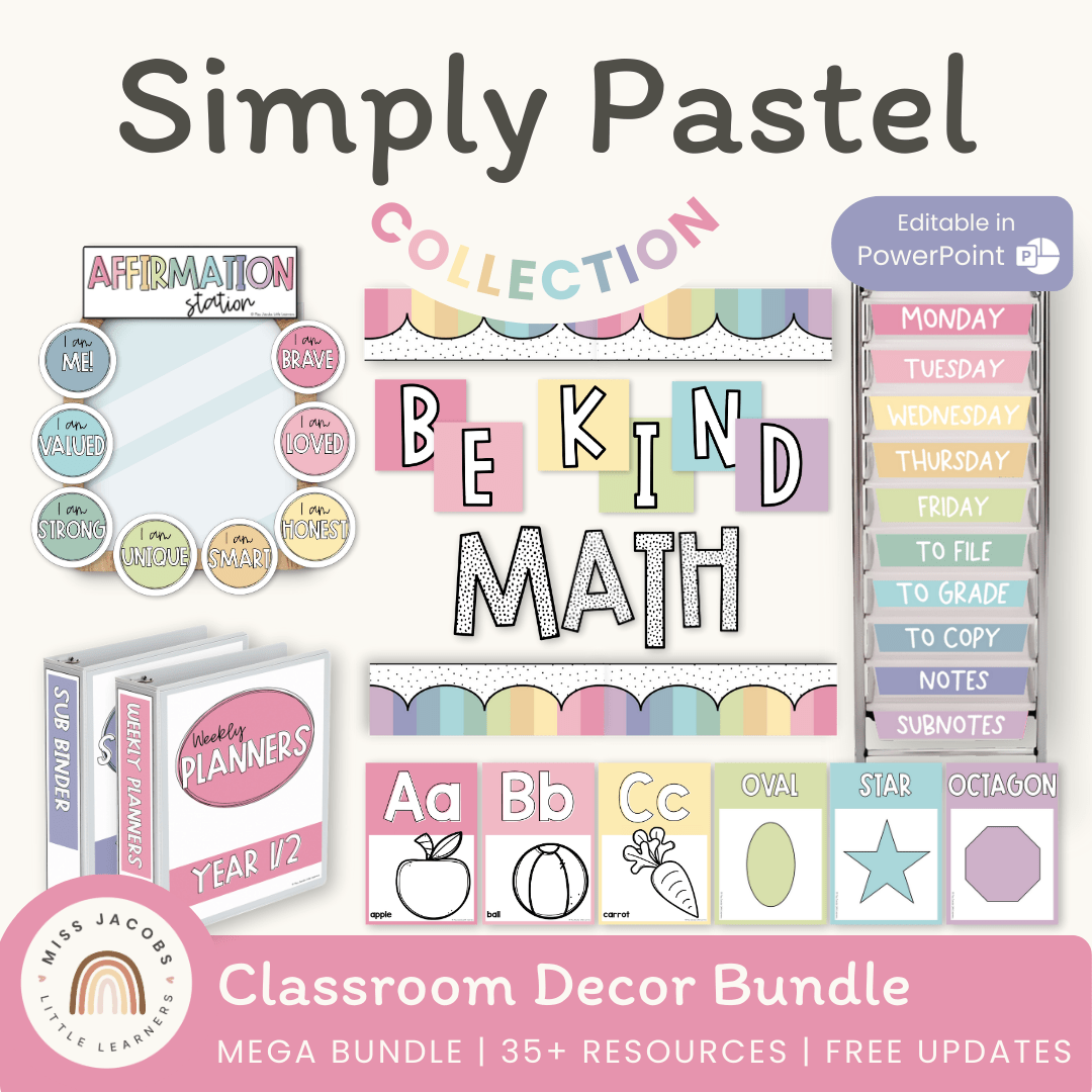 Simply Pastel Classroom Decor Theme – Miss Jacobs Little Learners