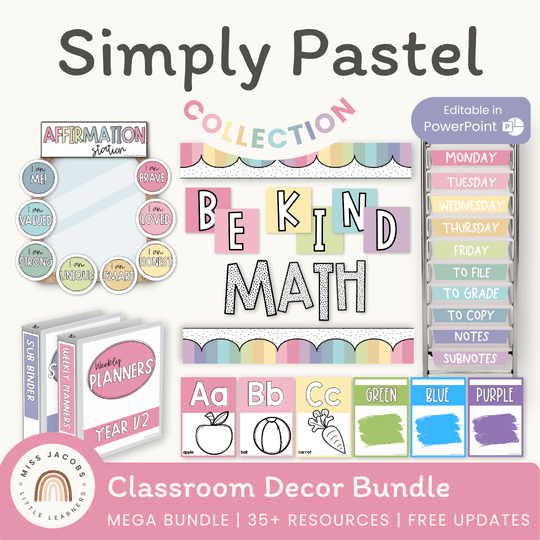 Simply Pastel Classroom Decor Bundle