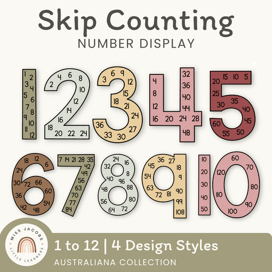 Skip Counting Large Number Display - Australiana Decor - Miss Jacobs Little Learners
