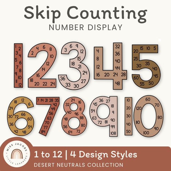 Skip Counting Large Number Display | DESERT NEUTRALS | Boho Vibes Classroom Decor - Miss Jacobs Little Learners