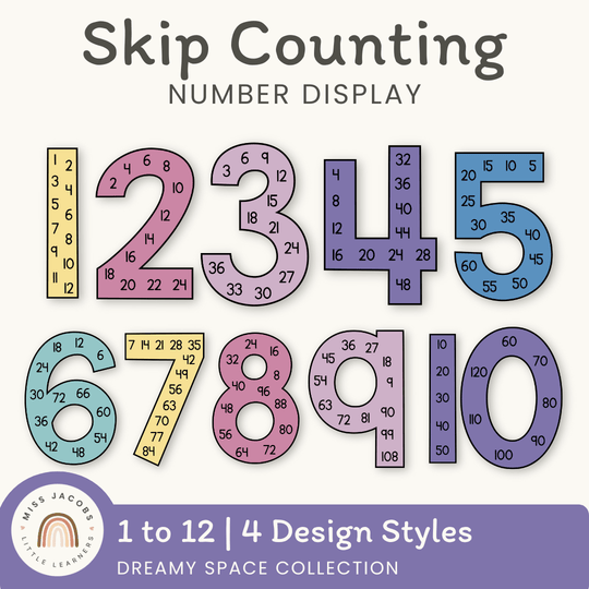 Skip Counting Large Number Display - Dreamy Space Classroom Decor