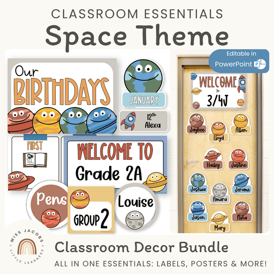 Space Theme Classroom Essentials Decor Pack