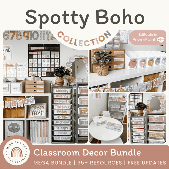 Spotty Boho Classroom Decor Bundle
