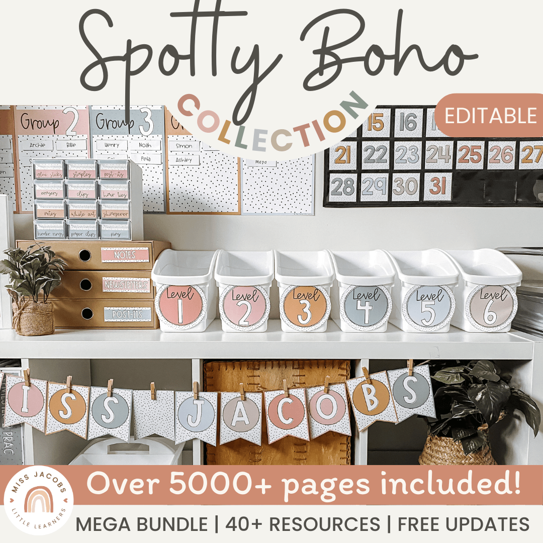 Spotty Boho Classroom Decor - Boho Neutrals Theme - Miss Jacobs spotty-boho-classroom-decor-boho-neutrals-theme-miss-jacobs