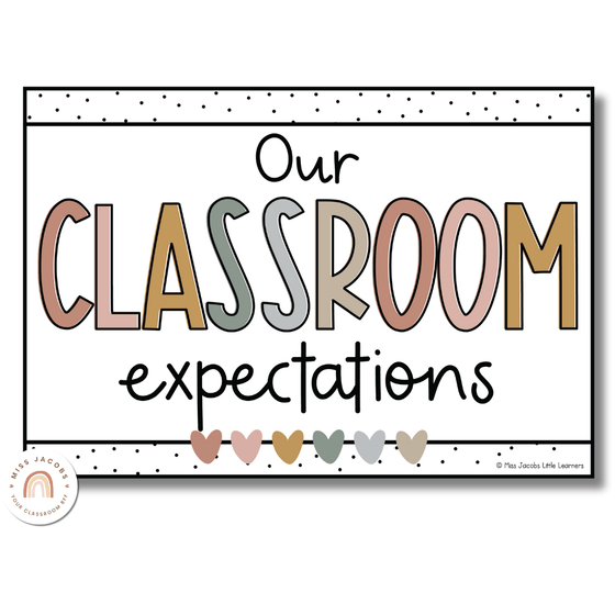 Spotty Boho Classroom Rules Posters - Miss Jacobs Little Learners