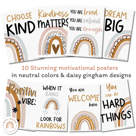 Spotty Boho Motivational Classroom Posters - Miss Jacobs Little Learners