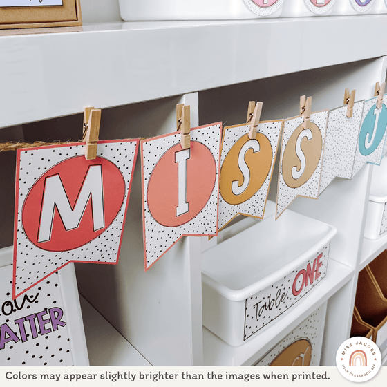 Spotty Bright Classroom Decor Bundle - Miss Jacobs Little Learners