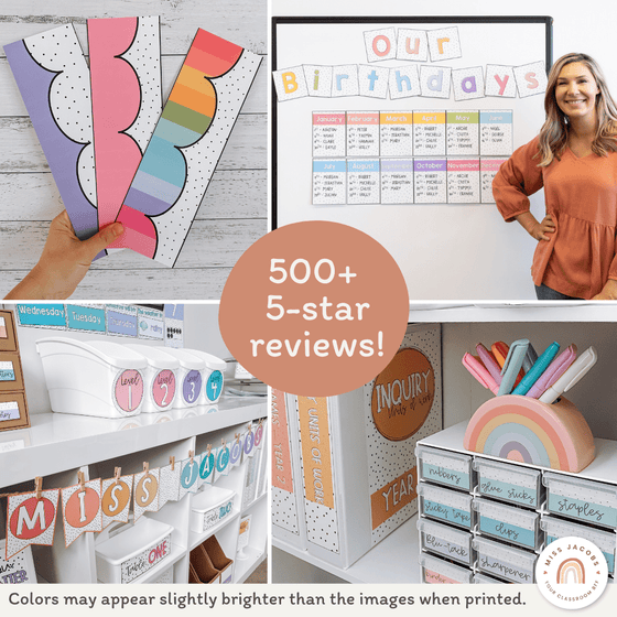 Spotty Bright Classroom Decor Bundle - Miss Jacobs Little Learners