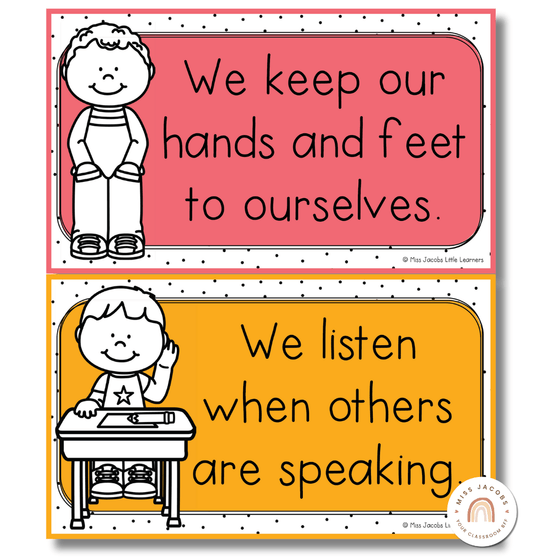 Spotty Brights Classroom Rules Posters - Miss Jacobs Little Learners