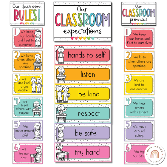 Spotty Brights Classroom Rules Posters - Miss Jacobs Little Learners