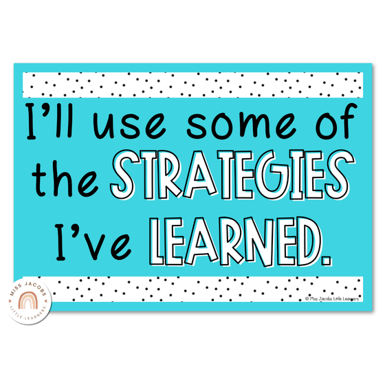 Spotty Brights Themed Growth Mindset Posters | Rainbow Color Palette | Editable - Miss Jacobs Little Learners