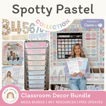  Spotty Pastel Classroom Decor Bundle - Miss Jacobs Little Learners