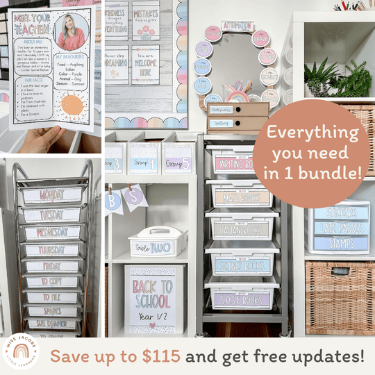Spotty Pastel Classroom Decor Bundle