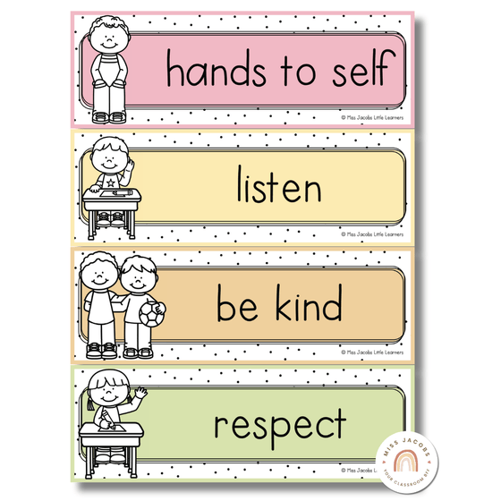 Spotty Pastels Classroom Rules Posters - Miss Jacobs Little Learners