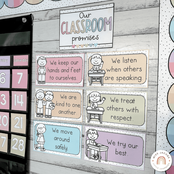 Spotty Pastels Classroom Rules Posters - Miss Jacobs Little Learners