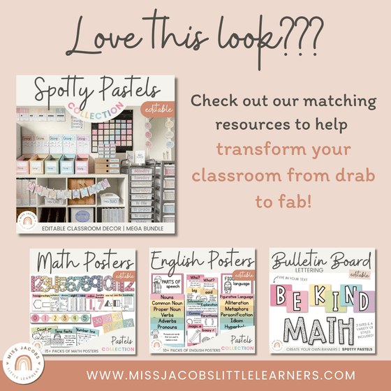 Spotty Pastels Themed Growth Mindset Posters | Muted Rainbow Color Palette | Editable - Miss Jacobs Little Learners