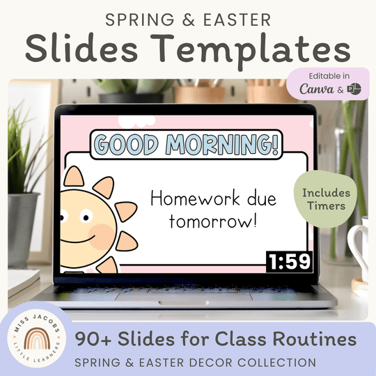 Spring and Easter Morning Meeting Slides Templates: Google, Canva, PPT