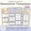 Spring and Easter Theme Newsletters Templates - Miss Jacobs Little Learners
