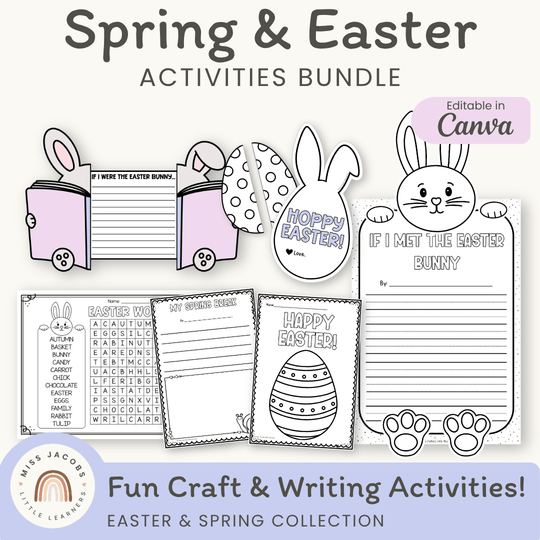 Spring Easter Classroom Crafts & Writing Activity Templates Bundle