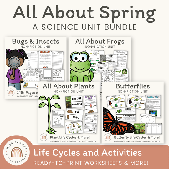 Spring Science Thematic Unit Bundle - Printable Activities & Worksheets