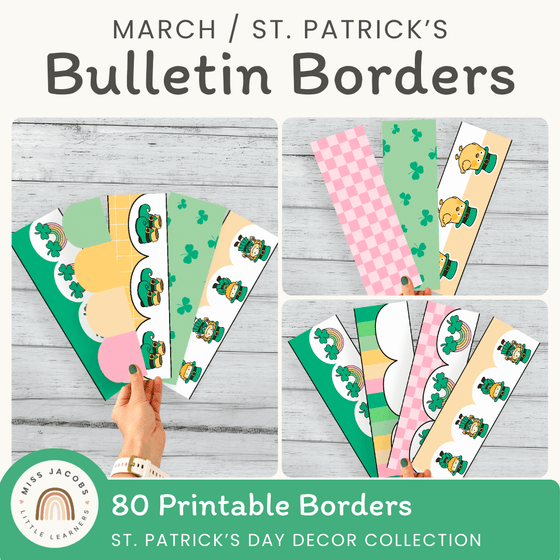 St. Patrick’s Day Bulletin Board Borders Classroom Decor - MJLL – Miss ...