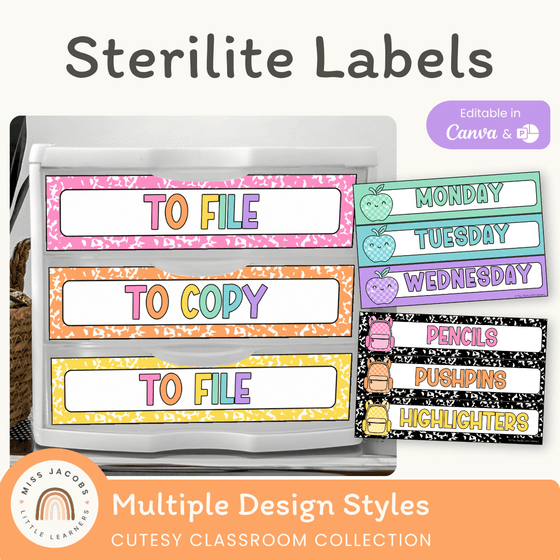 Sterilite Drawer Labels - Cutesy Classroom Decor - Miss Jacobs Little Learners