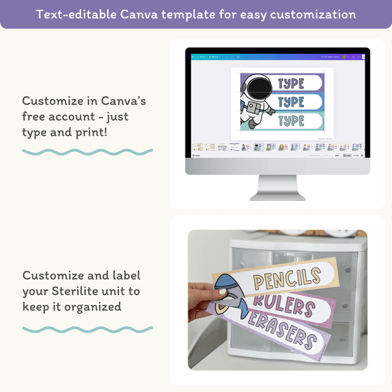 Sterilite Drawer Labels - Dreamy Space Classroom Decor - Miss Jacobs Little Learners
