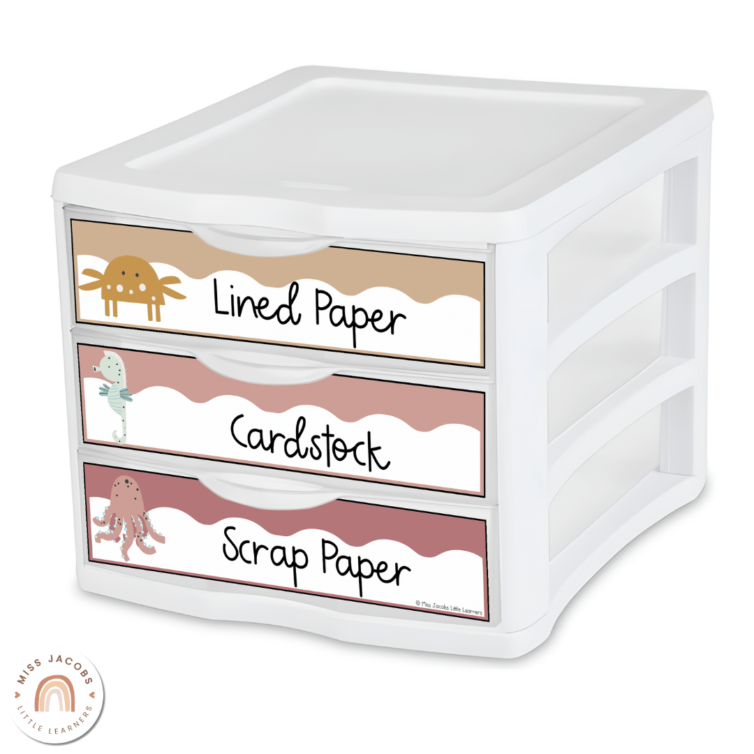 Sterilite Labels | Cute Sea Life