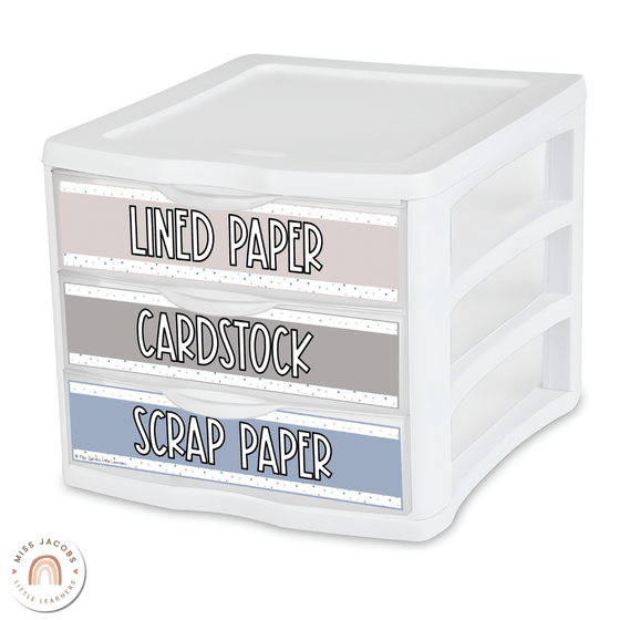 Sterilite Labels | Editable 3 Drawer Labels | Modern Rainbow Calm Colors - Miss Jacobs Little Learners