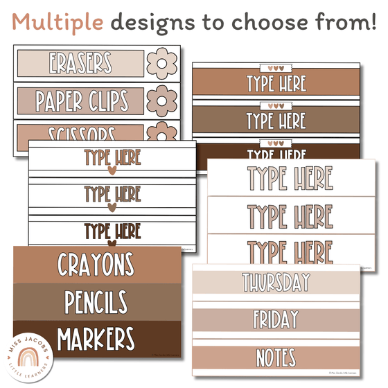 Sterilite Labels | Editable 3 Drawer Labels | Ombre Neutrals - Miss Jacobs Little Learners