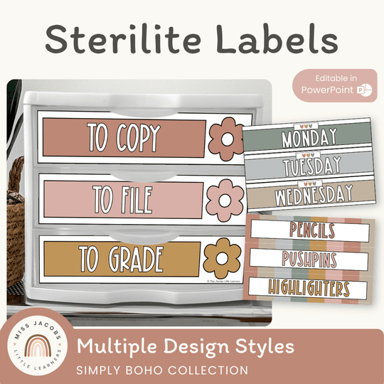 Sterilite Labels | Editable 3 Drawer Labels | Simply Boho