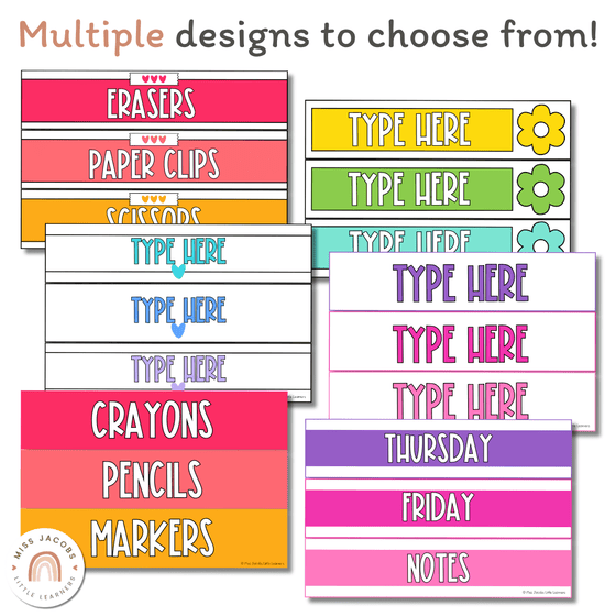 Sterilite Labels | Editable 3 Drawer Labels | Simply Bright - Miss Jacobs Little Learners